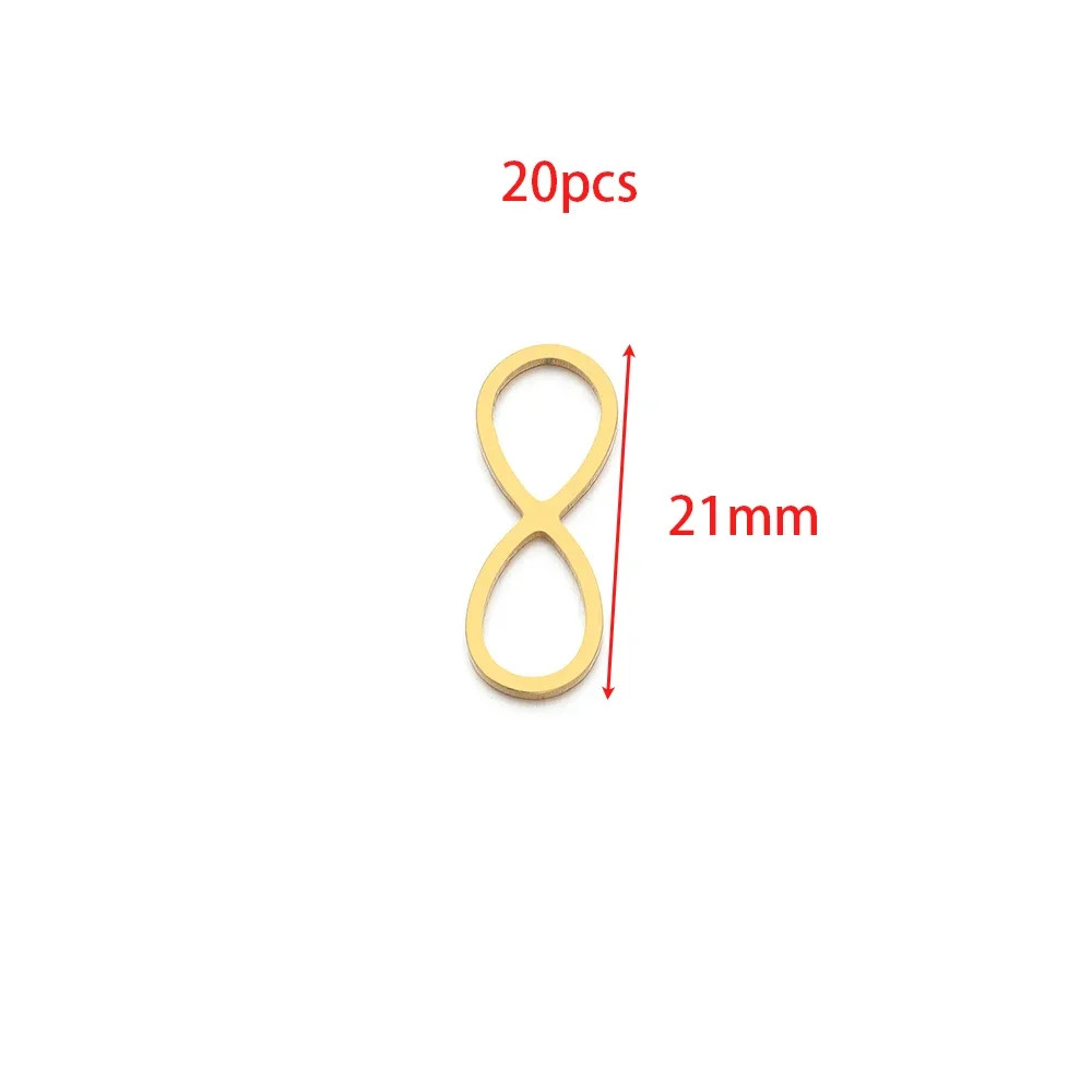 20/50Pcs Stainless Steel 8 Shape Infinity Symbol Charms Connectors DIY for Jewel