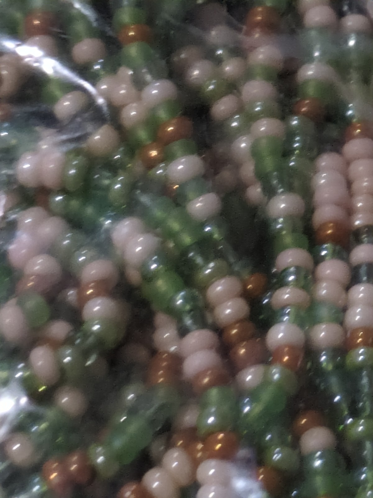 Czech Seed Rocailles?String/Strung White Green 17oz Jewelry Craft Beads Jablonex