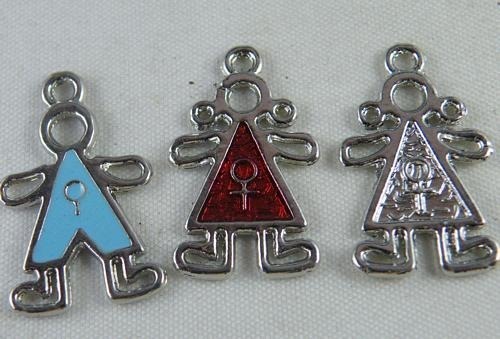 40pcs Tibetan Silver Enamel People Charms Pendants Jewelry DIY 24mm c182