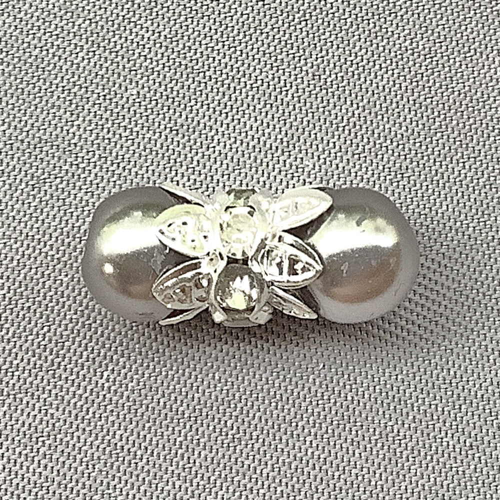 Shiny Silver Plated Brass 7.5mm Crystal Rhinestone Spacer Bead Caps Q20 per Pkg
