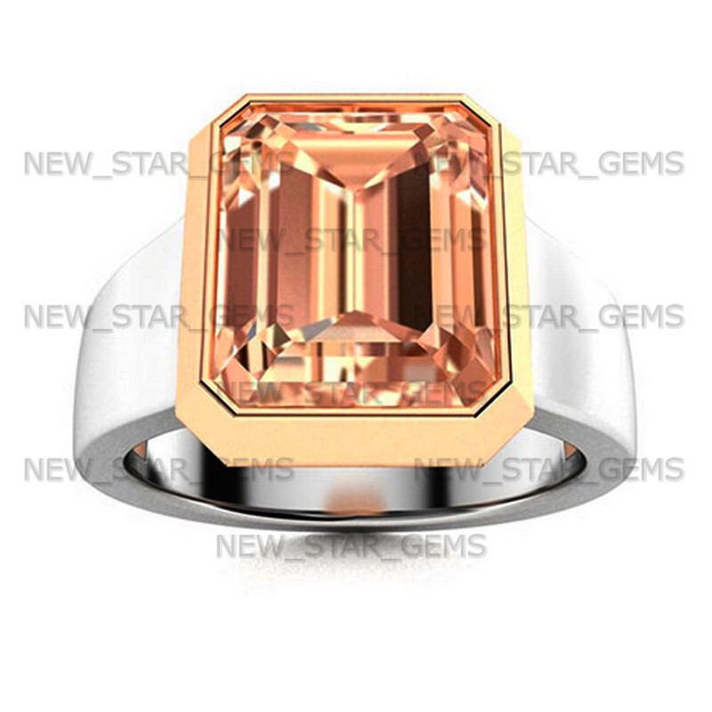 Pink Morganite Lab-Gemstone Ring For Men’s 925 Sterling Ring All Size Available