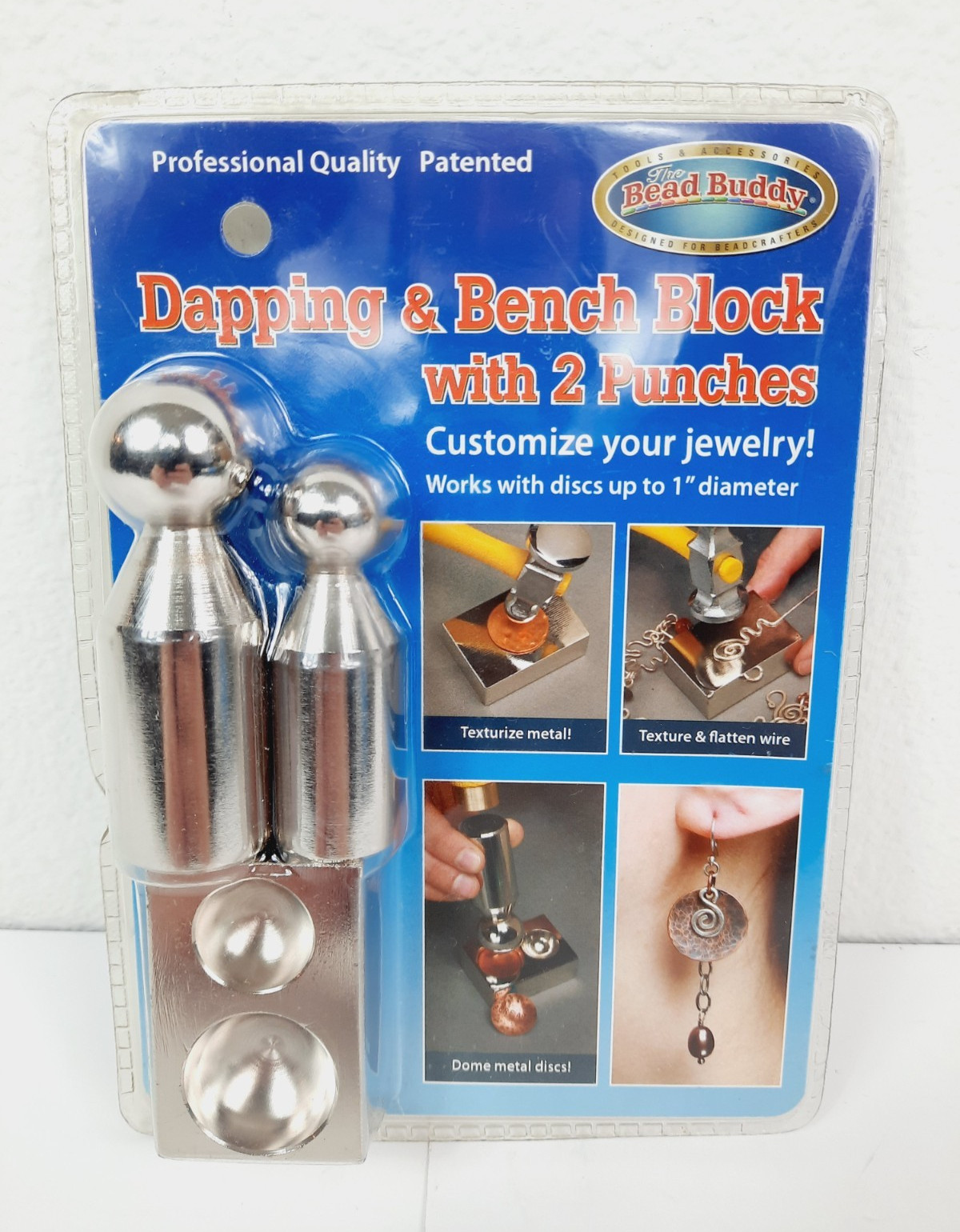 The Bead Buddy Dapping & Bench Block With 2 Punches, New Sealed
