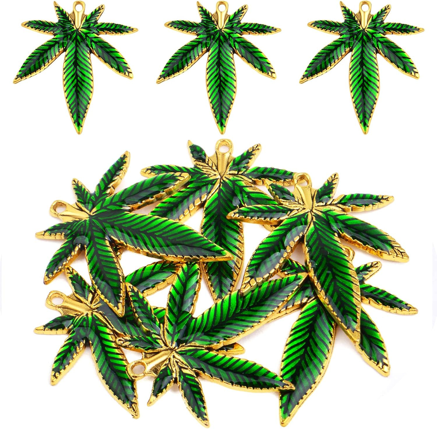 Maple Leaves Charms Tibetan Alloy Marijuana Leaf Charm Medical Pot Cannabis Tree