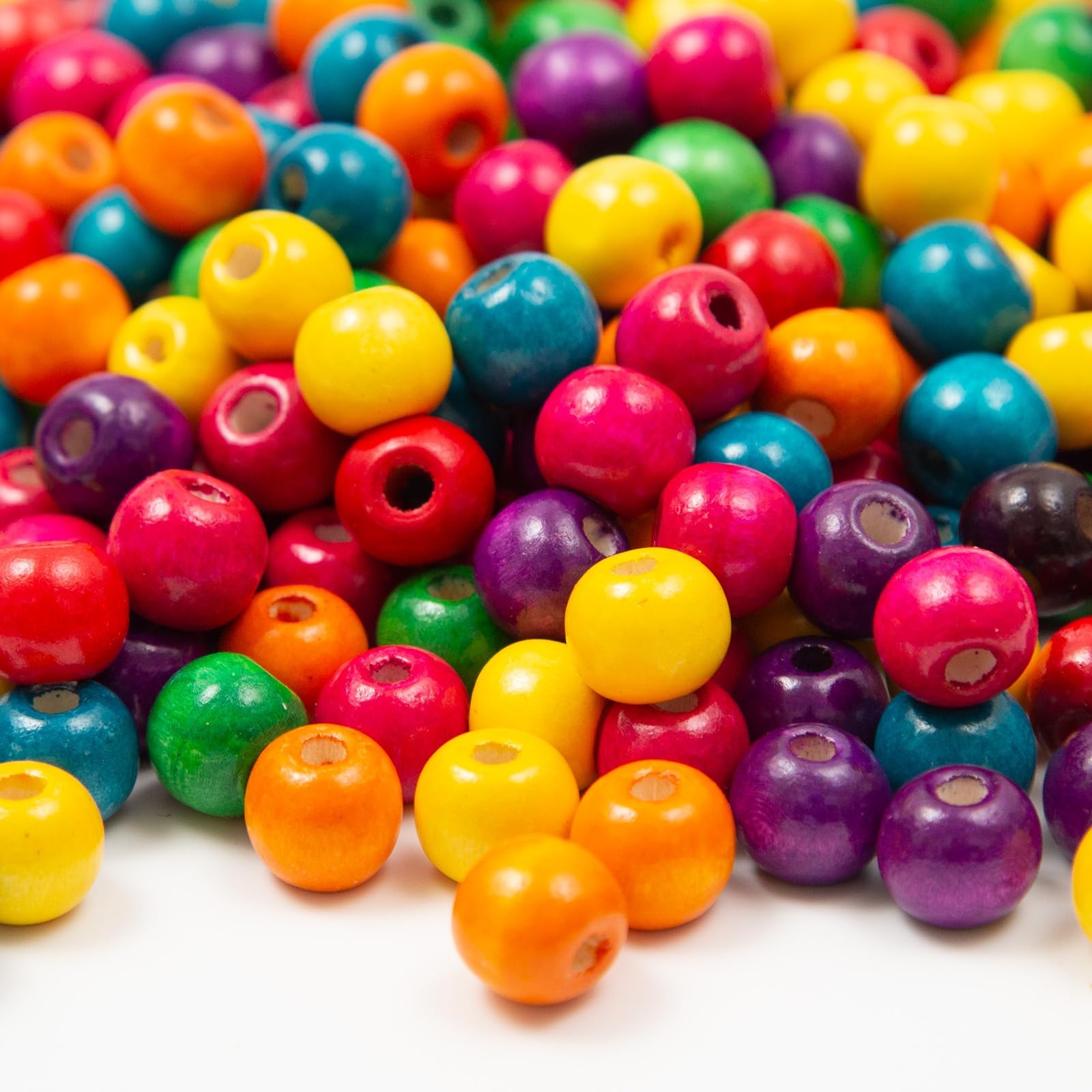 1000pcs Colorful Wooden Beads 8mm Wood Beads Wooden Loose Spacer Beads for Br…