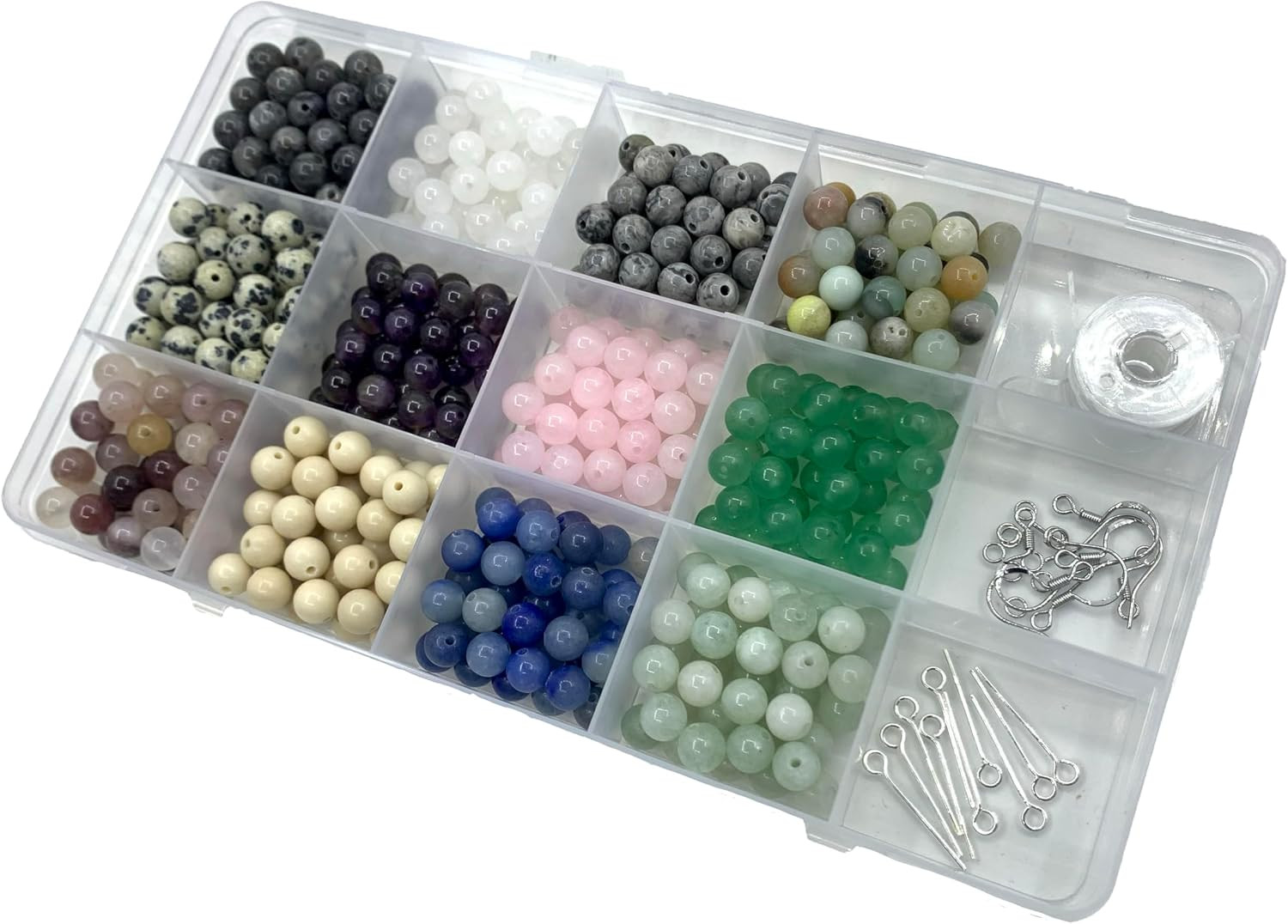 Natural round Gemstone Beads 480Pcs 6Mm 1Mm Hole Adult Jewelry