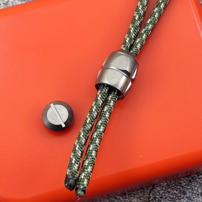 Titanium Alloy Knife Lanyard Bead Paracord End Pendant EDC Charm DIY Zip Pull