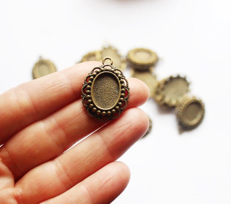 10 pcs oval blank for jewelry making cameo cabochon base supplies DIY (ov023)