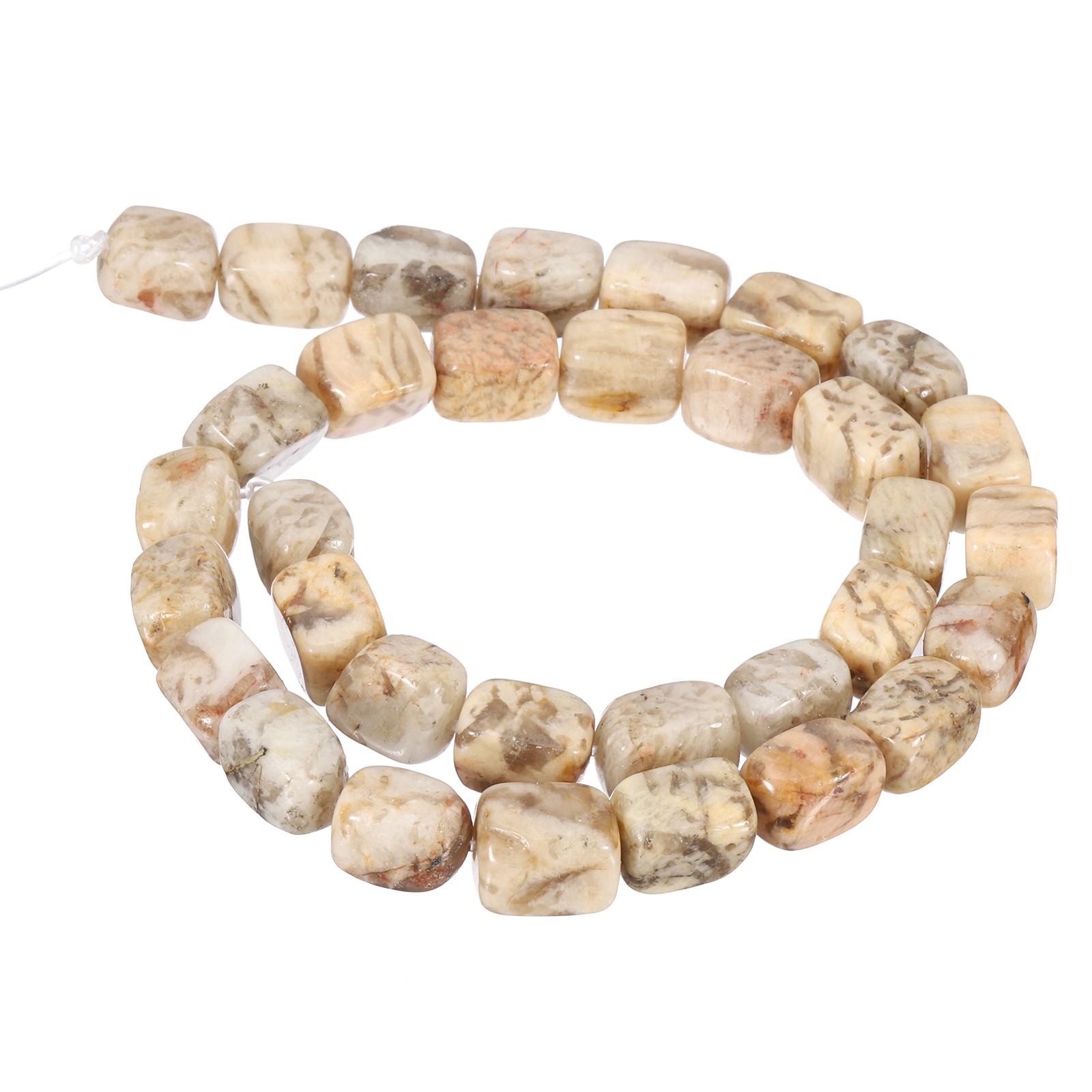 Natural Stone Gemstone Beads 15″ 12x8mm Cuboid Spacer Bead, Khaki