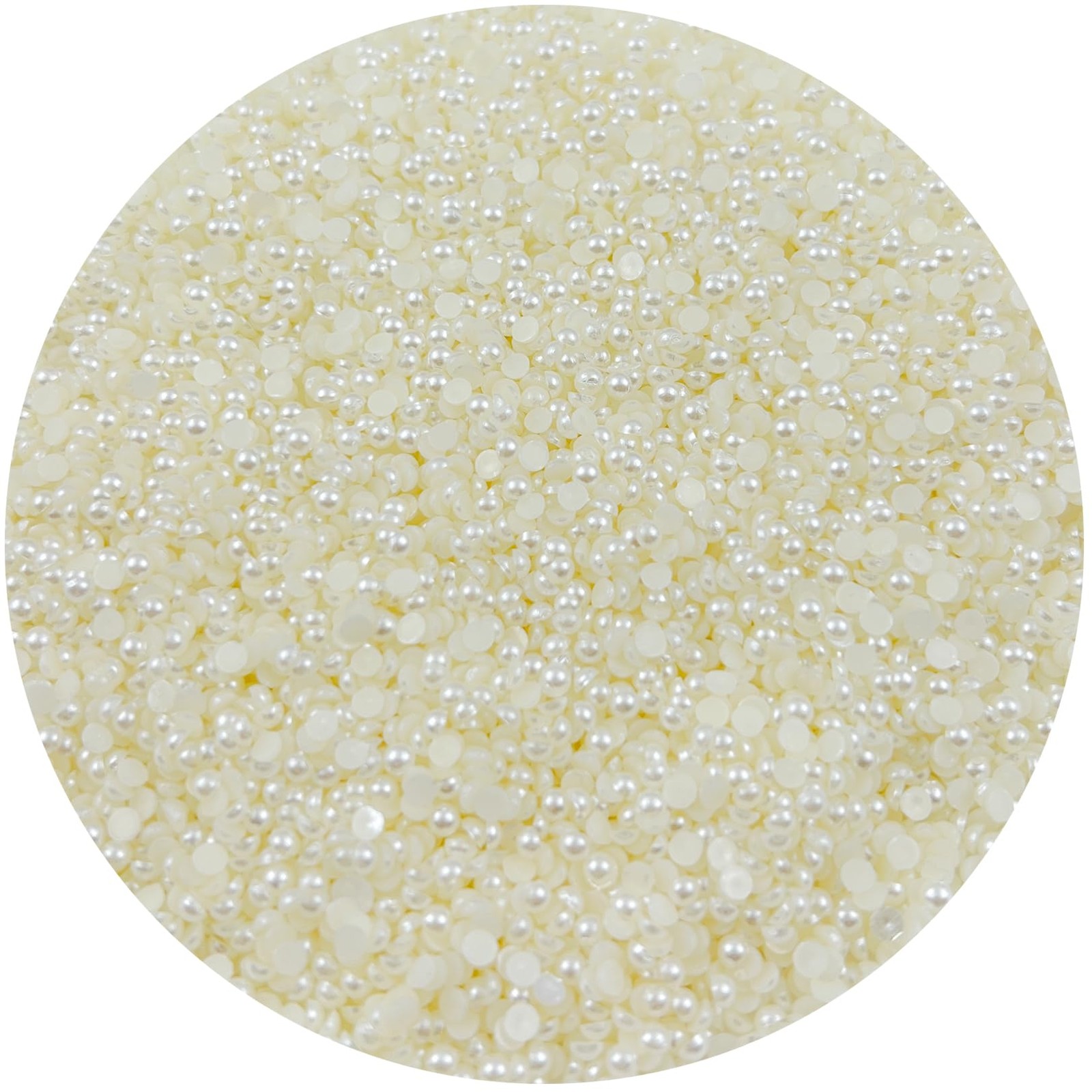 Mulutoo 8000PCS 3mm Round Half Pearls for Crafts Jewelry 3MM, 41-ivory white