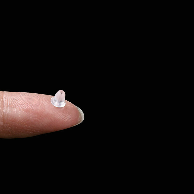4mm Clear Rubber Silicone Plastic Earring Backs Stopper Post Nut FREESHIP