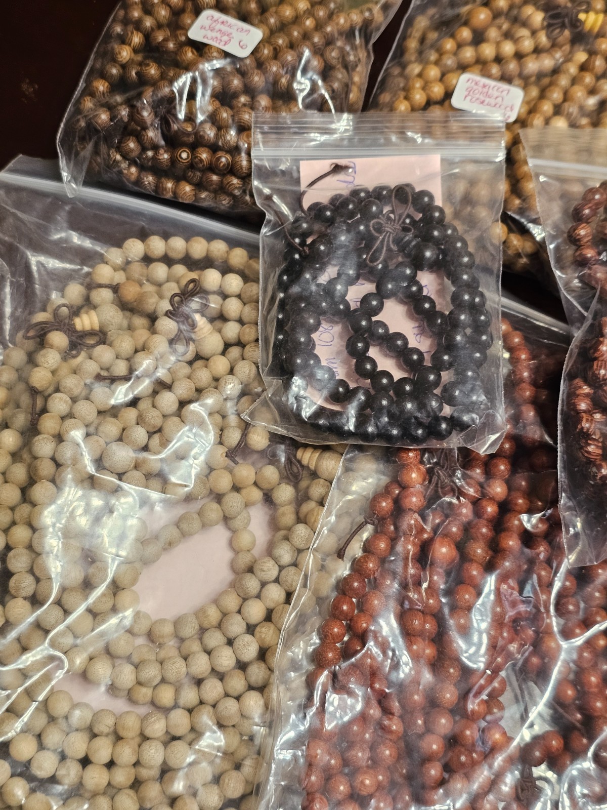6MM Wood Mala Prayer Buddha Meditation Beads Round BULK LOT 45 STRANDS