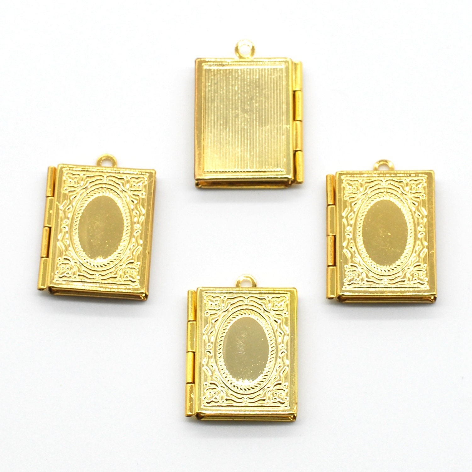 5PCS Brass BOOK Cabochon Locket Pendant, 19X26mm Multi Colors LMC07-04791