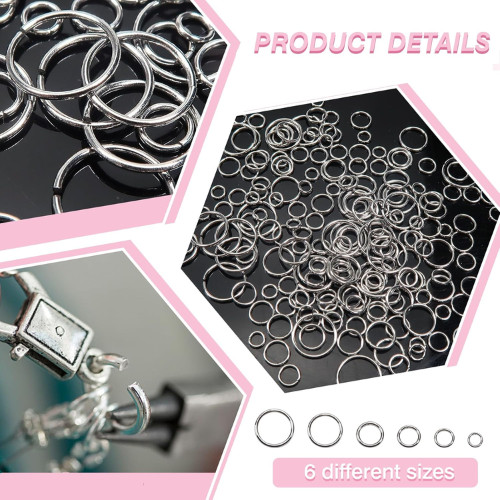 1000Pcs Jump Rings for Jewelry Making Stainless Steel Open Jump Rings Connectors