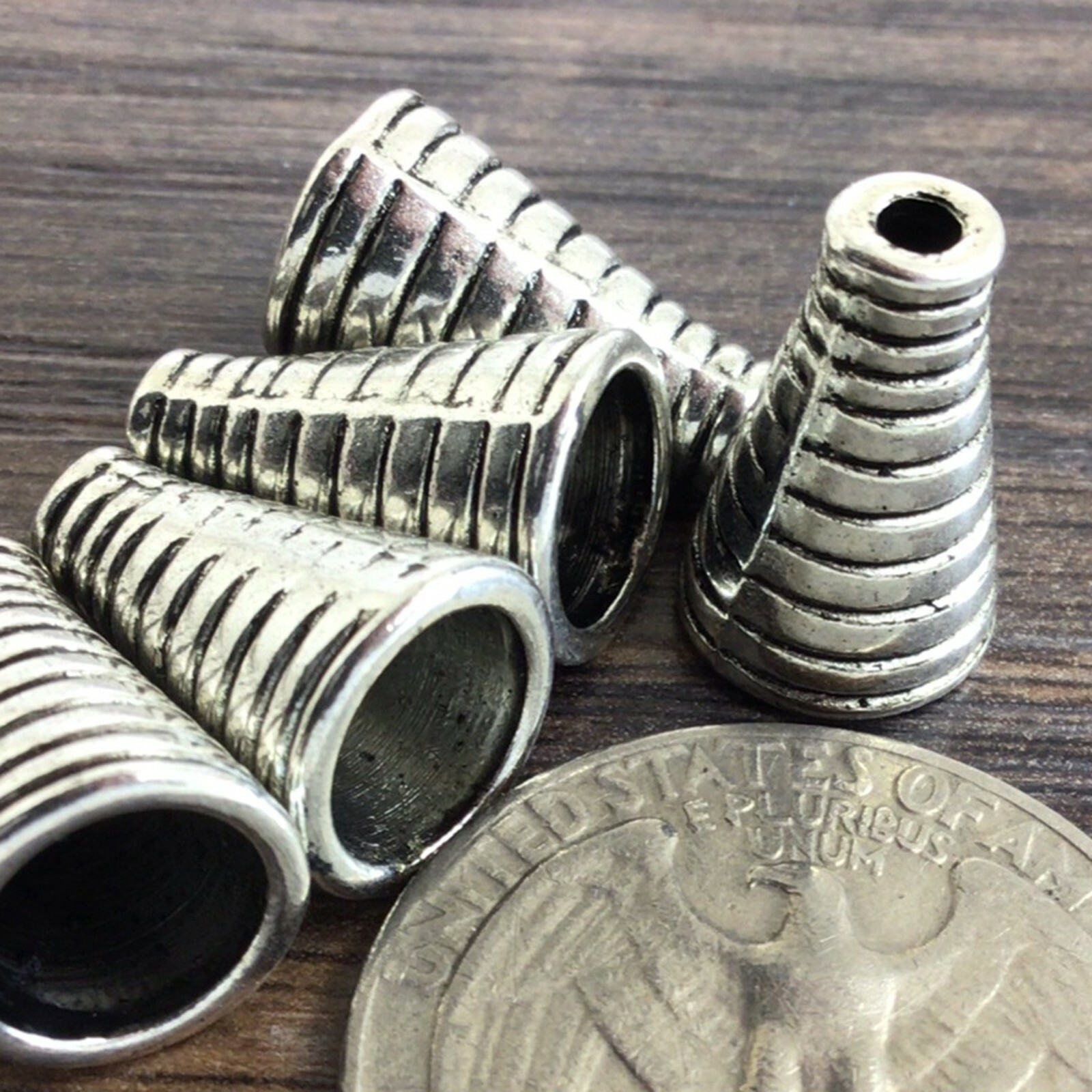 Cone Cap Beads Gold Silver Pewter Crafts Jewelry Making Findings End Bead Caps