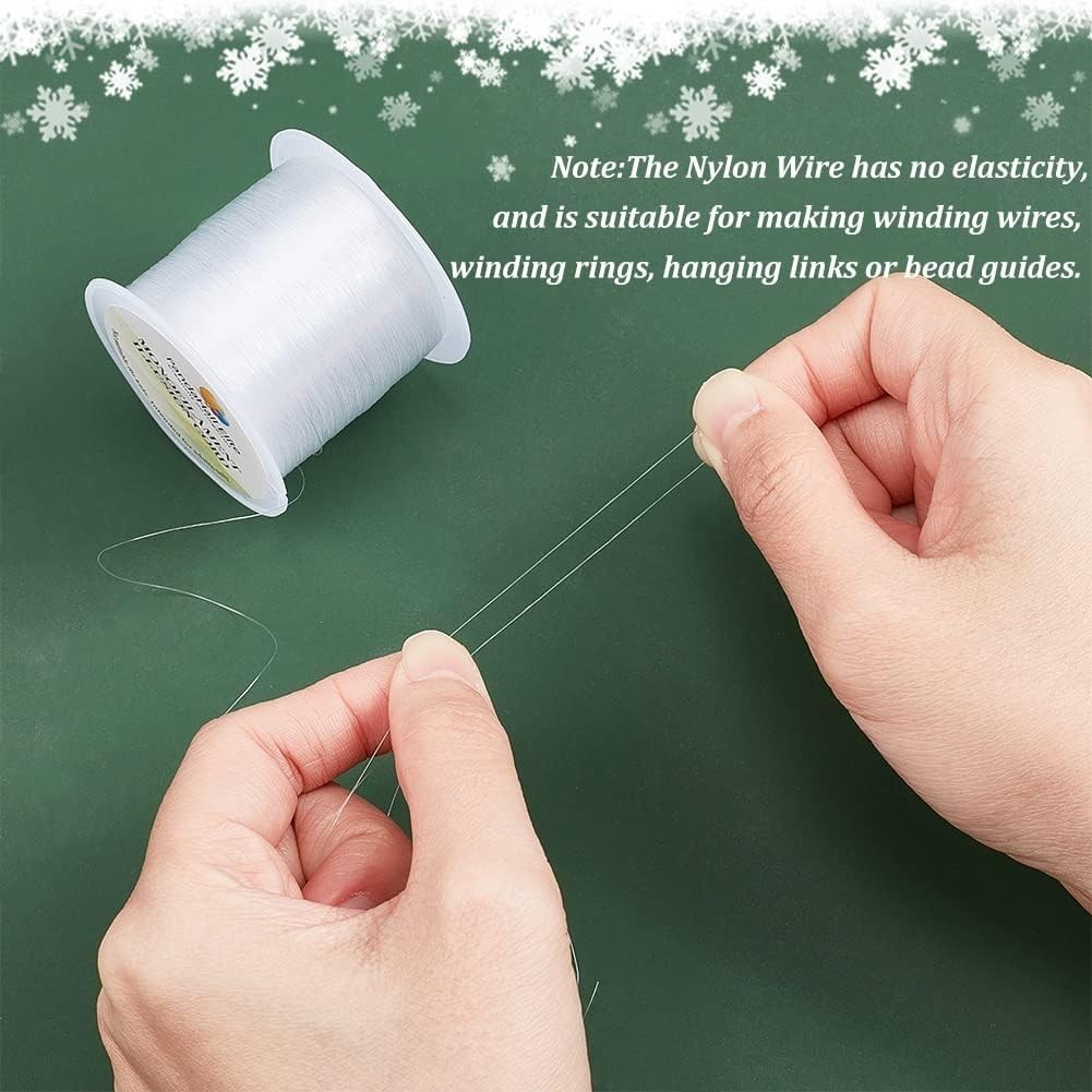 142 Yards 0.2mm Clear String Fishing Line Invisible Beading Cords Nylon Threa…