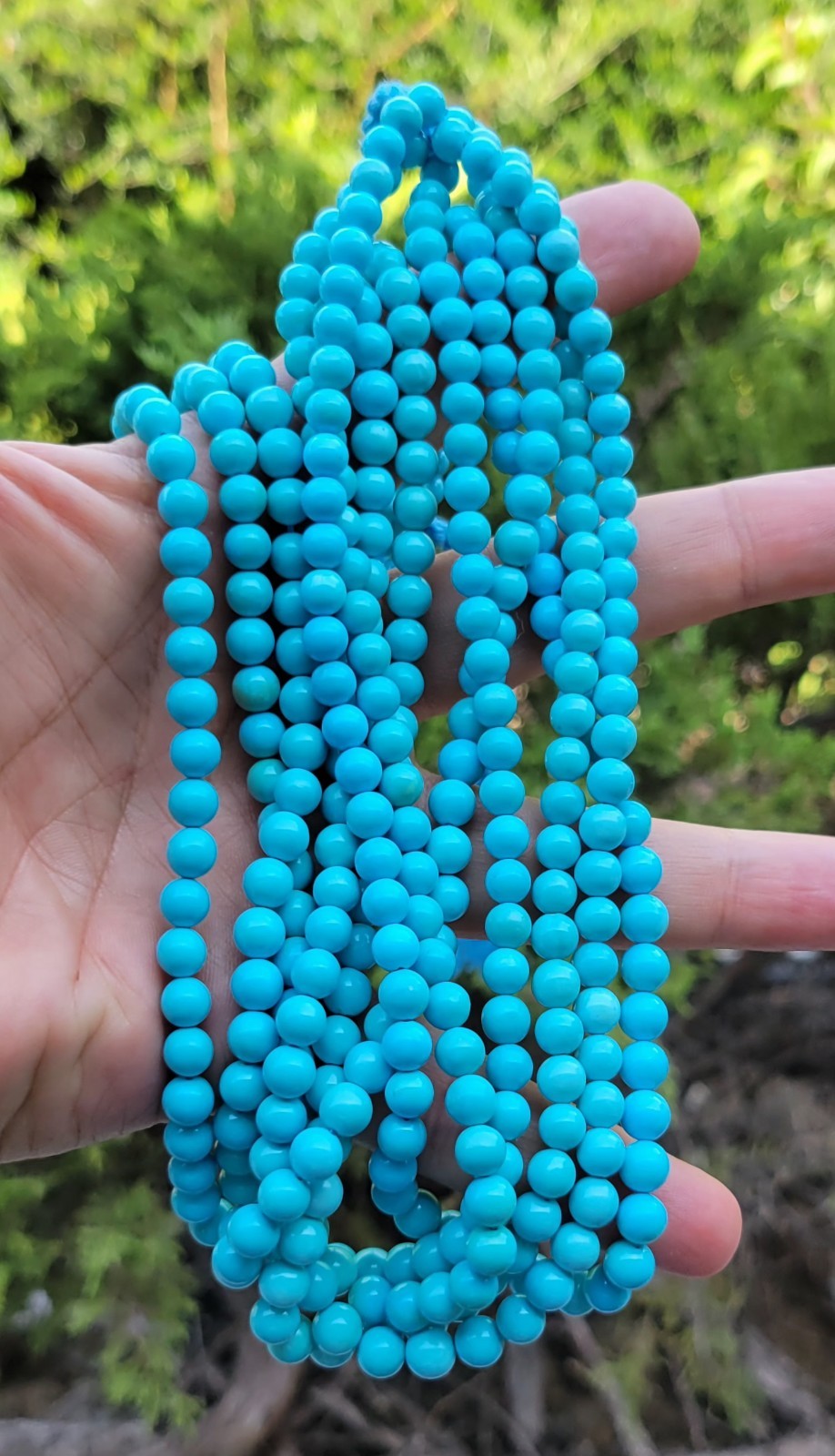 One Strand 100% Natural Sleeping Beauty Turquoise Round Beads 6.5-7mm