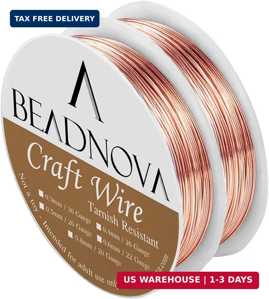 BEADNOVA 20 Guage Copper Wire Jewelry Wire Tarnish Resistant for Jewelry Making