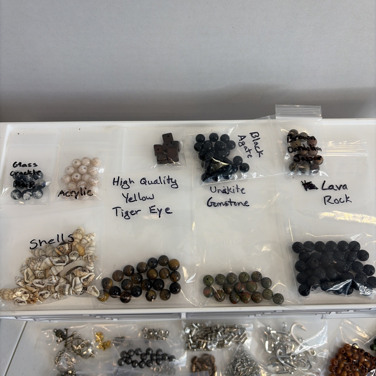 Men’s Jewelry Making Kit w/ Organizer – Stone Wood Beads Charms Paracord Elastic