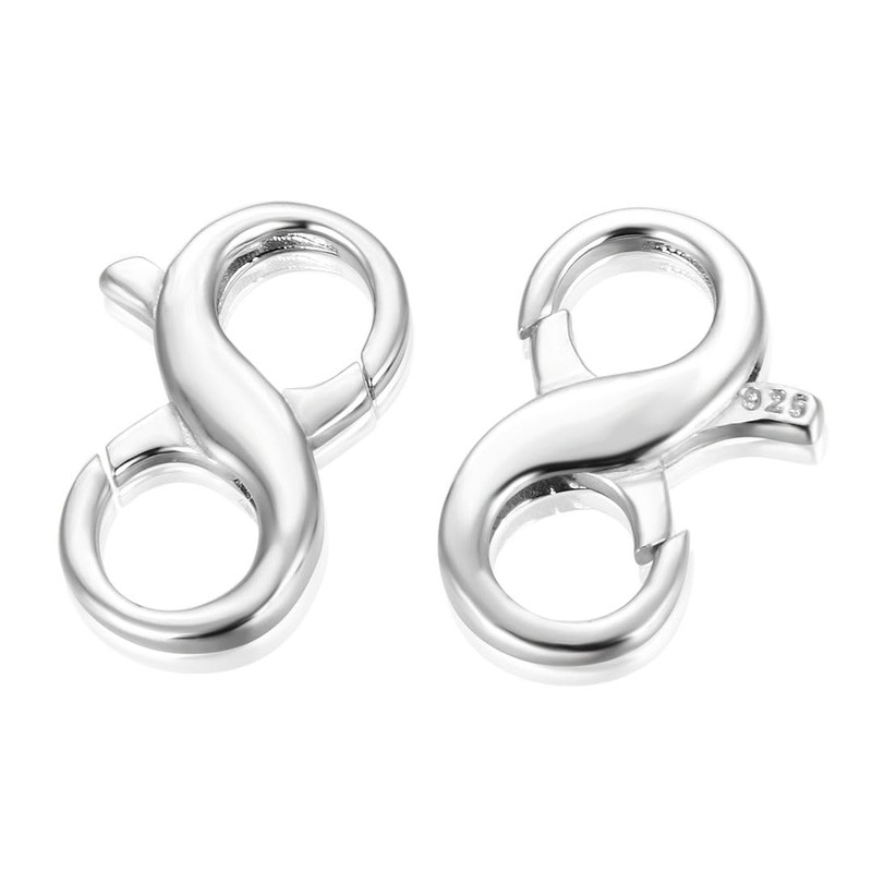 5Pcs Adabele Sterling Silver 16Mm Double Opening Figure 8 Trigger Clasp