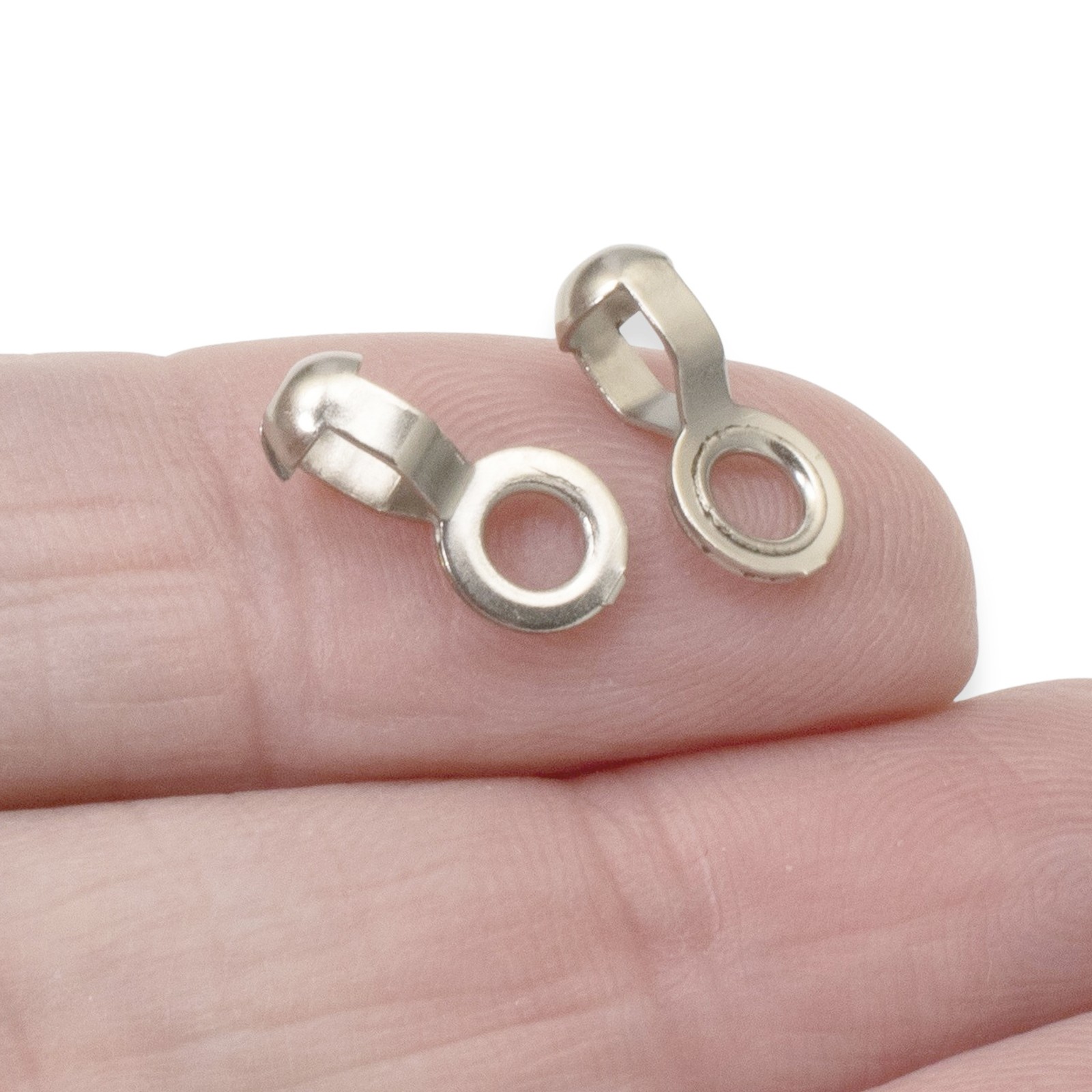 10 Nickel Plated Brass #6 Ball Chain Loop Connectors, Silver “A” Coupling