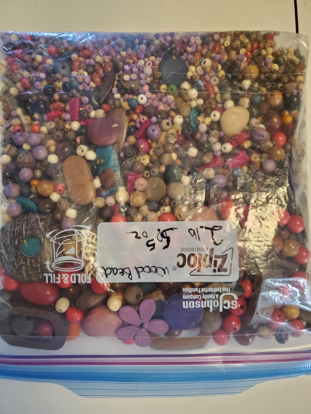 Assorted Wooden Beads Crafting Mixed Sizes Colors 2 Lbs 5.5 Oz