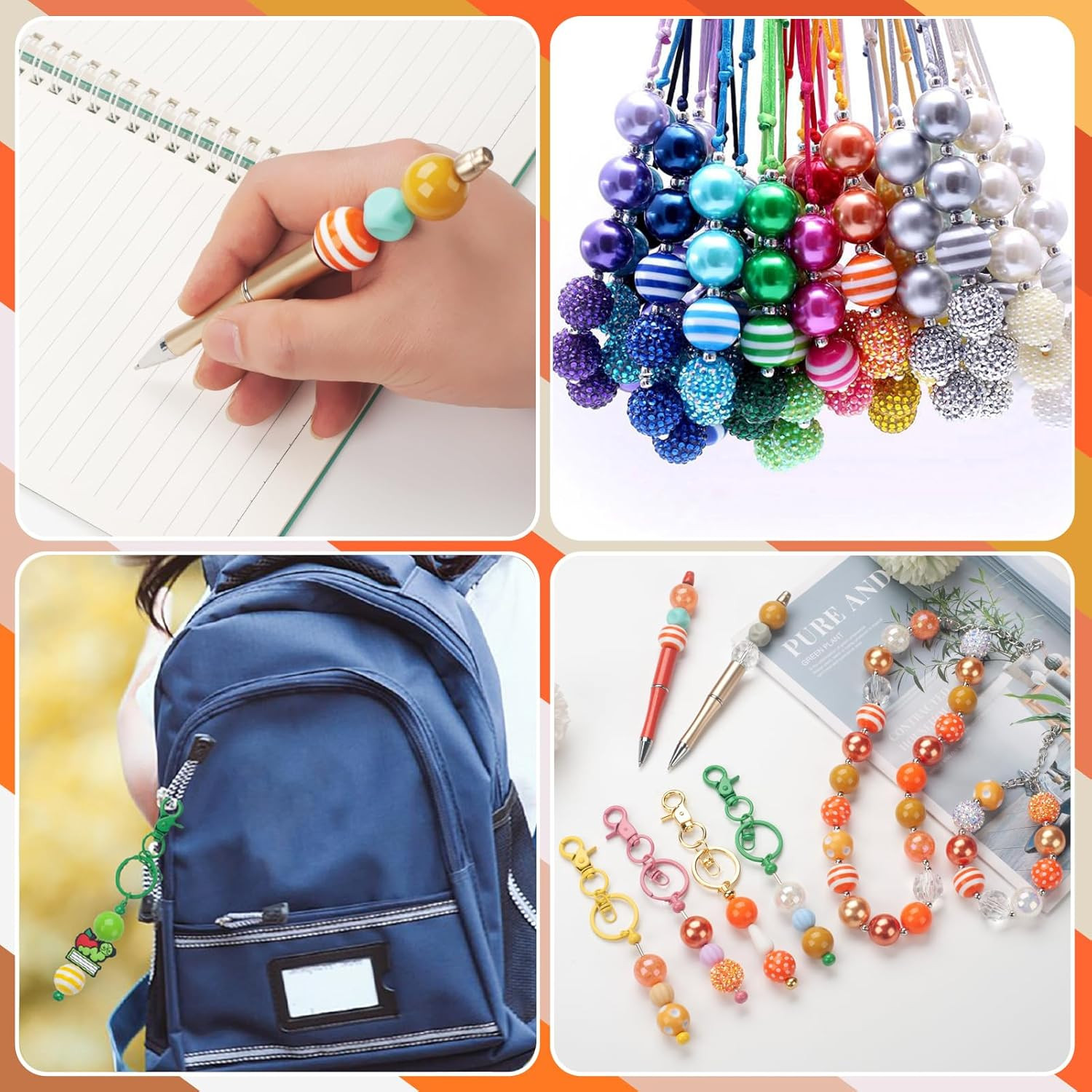 20 mm Bubblegum Beads for Adult Making, 50 PCS Large Beads, Chunk Bubble Gum Bea