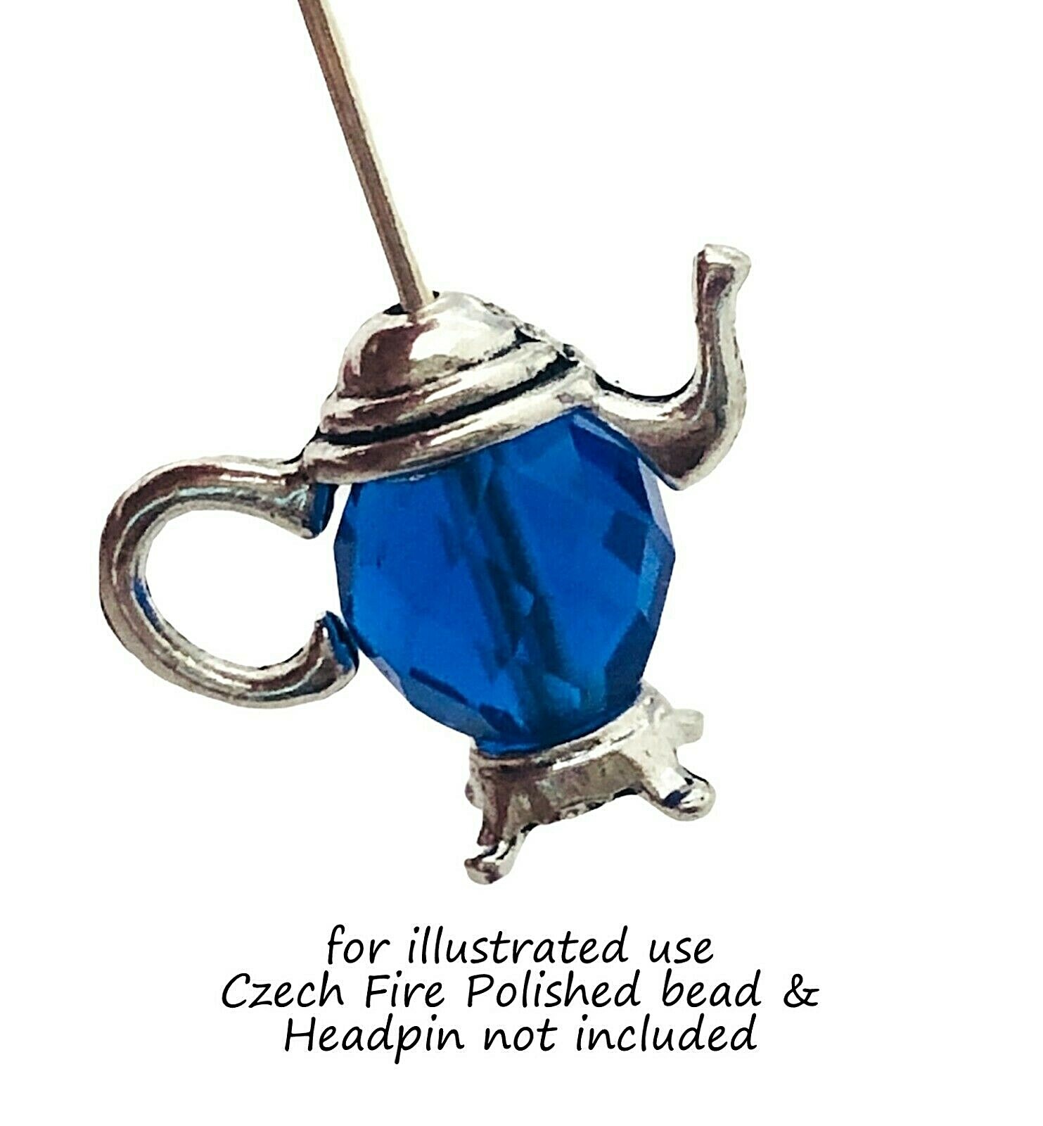 10 Sets Teapot Antiqued Tibetan Silver Bead Caps Hugger Frame Beads