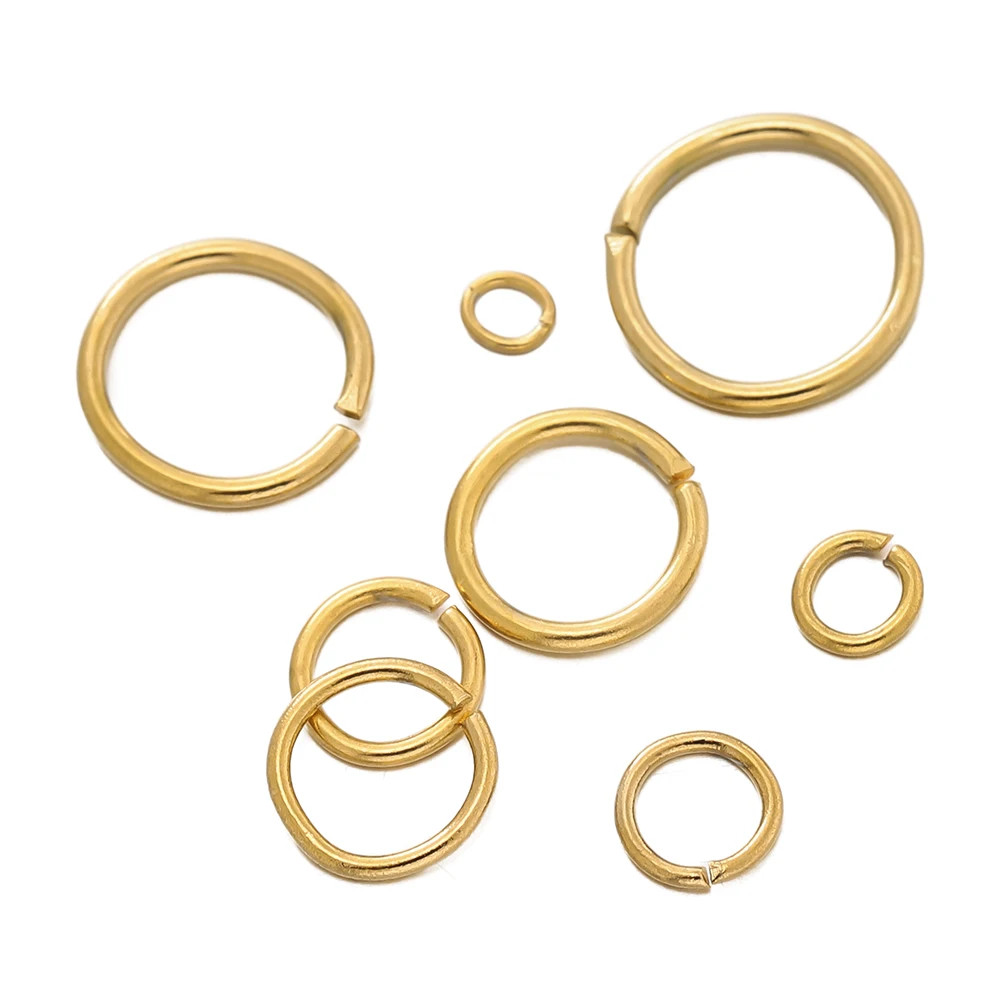 20Pcs/Lot Gold Stainless Steel Jump Rings 3-10Mm Open Split Ring Connectors for