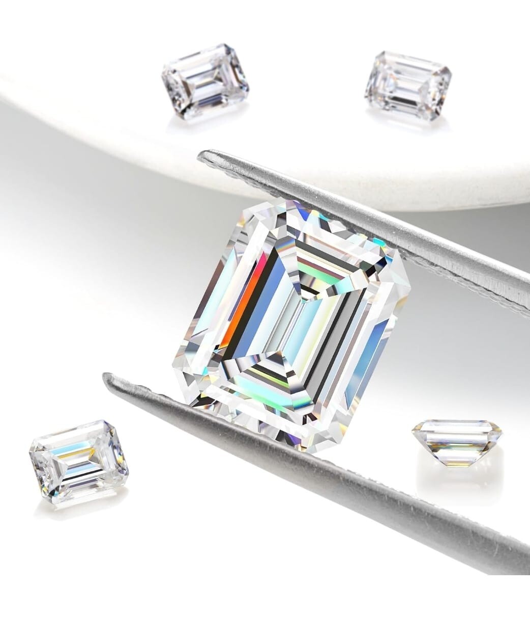 Loose Moissanite Diamond Emerald Cut VVS1 D GRA Certified 0.5 – 5 Cts