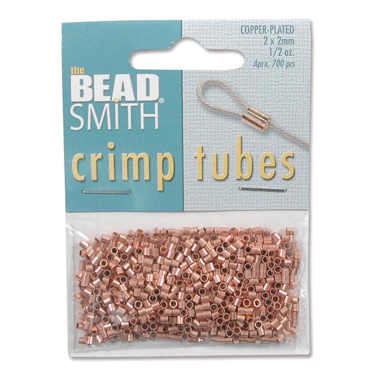 BeadSmith 2X2mm (400 PCS) Copper, Gold or Silver Plated Crimp Tubes – Bulk Pack