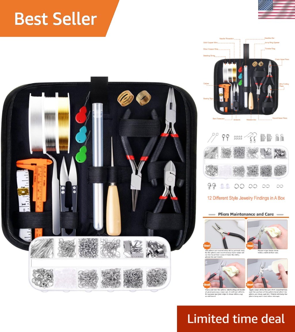 Jewelry Making Supplies Kit with Tools Wires Findings for Jewelry Repair