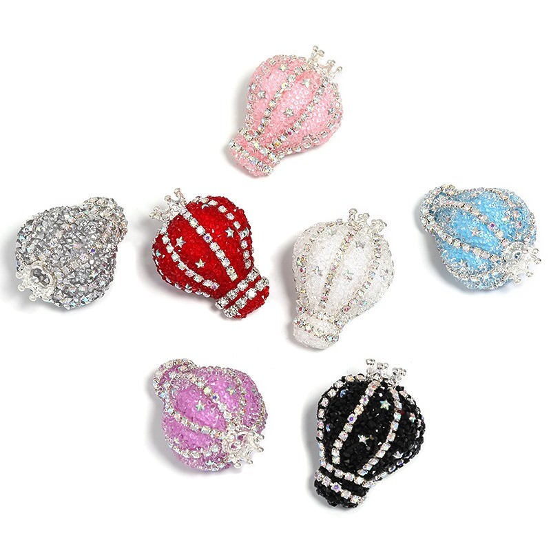 5pcs Shinny Beadable Pen Loose Beads Rhinestone DIY Chain Acrylic Beads Decor