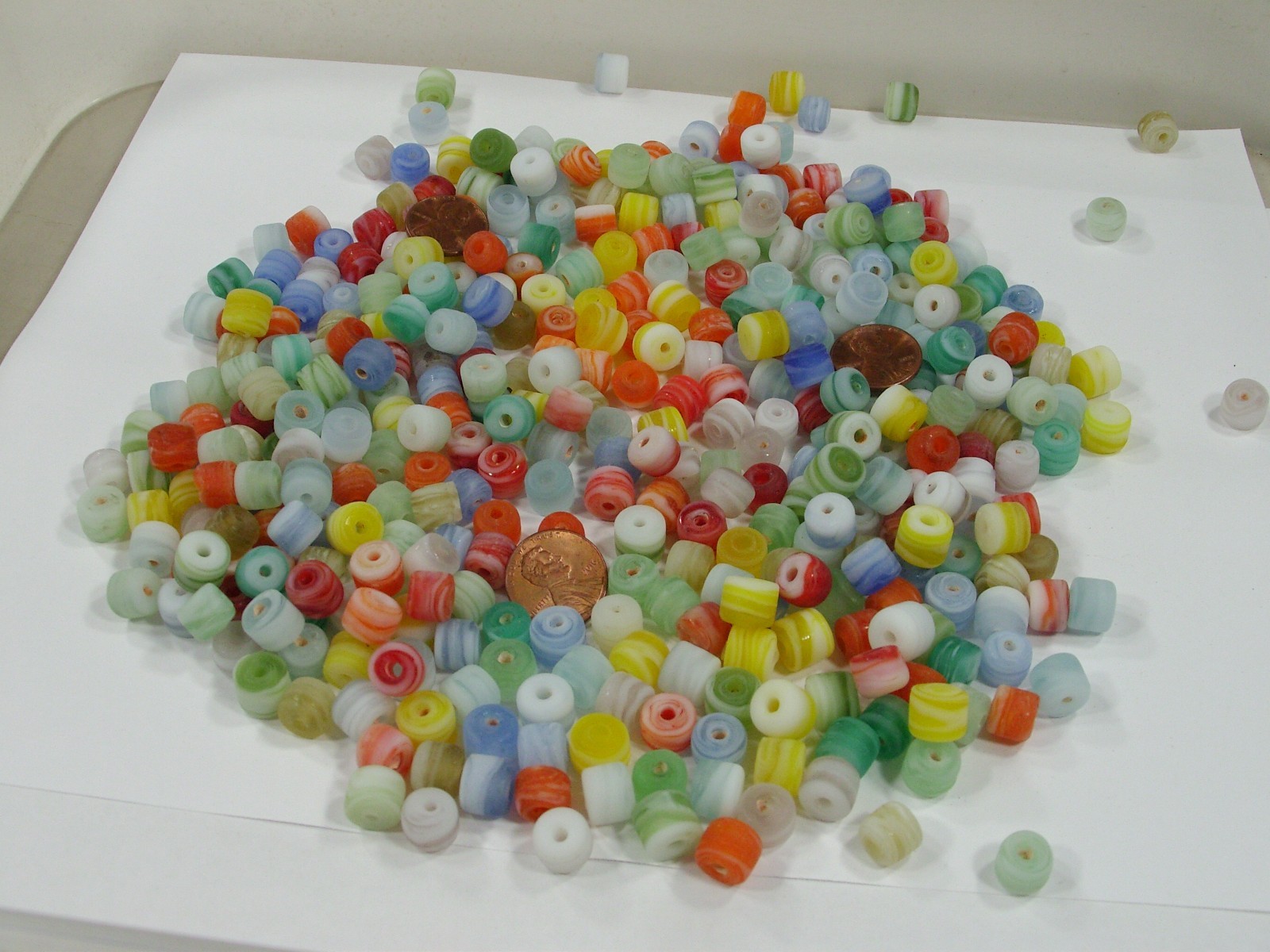 2 Pounds India Handmade Multicolor Glass Beads Wholesale Bulk Lot (OKP-12) ⭐