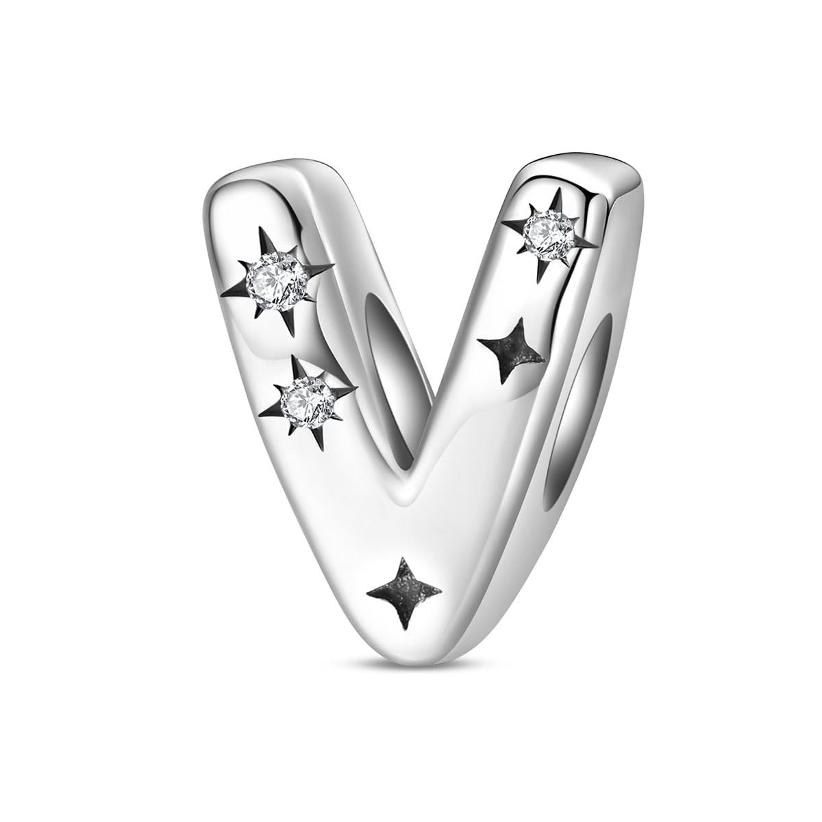 Initial Letter Alphabet Silver Charm Bracelet for Women with 5A Original Be – 18
