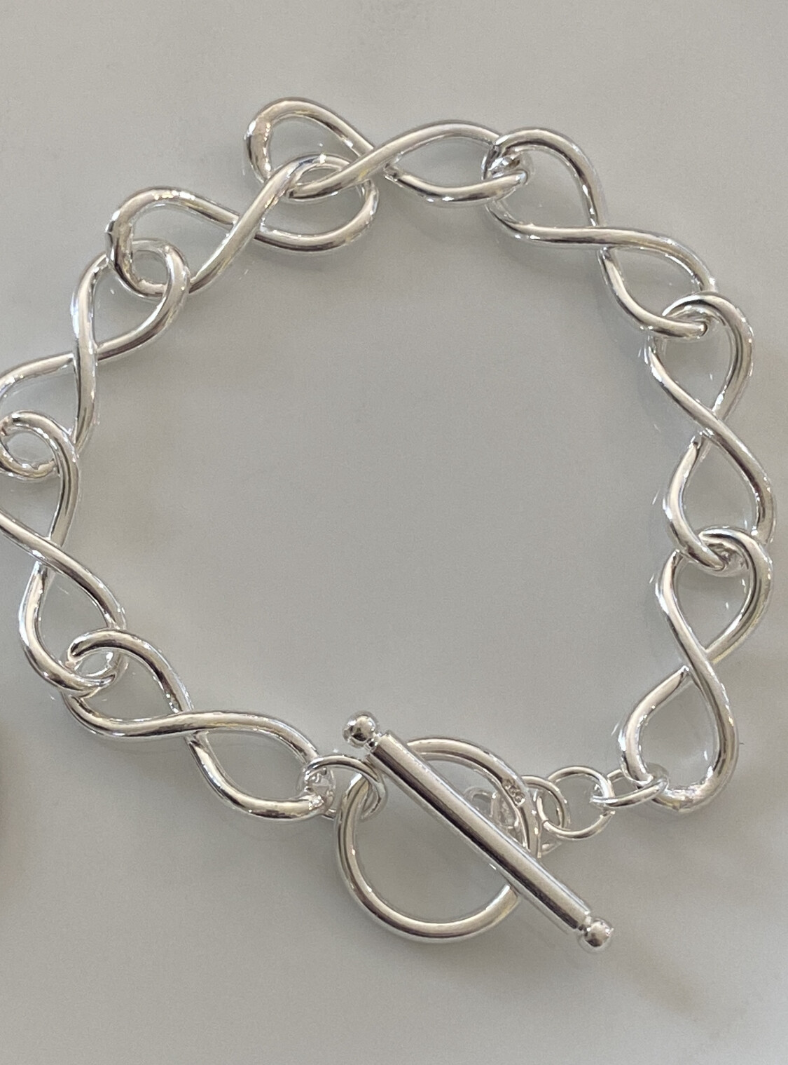 Sterling Silver 925 Figure 8 Toggle Clasp Bracelet Choose Size Jewelry Base