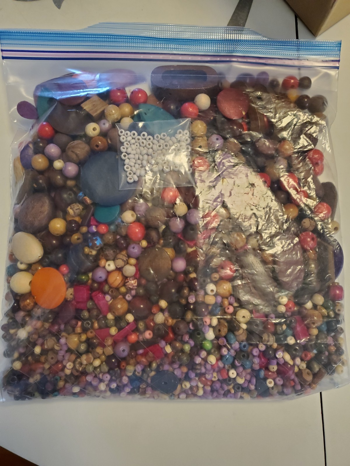 Assorted Wooden Beads Crafting Mixed Sizes Colors 2 Lbs 5.5 Oz