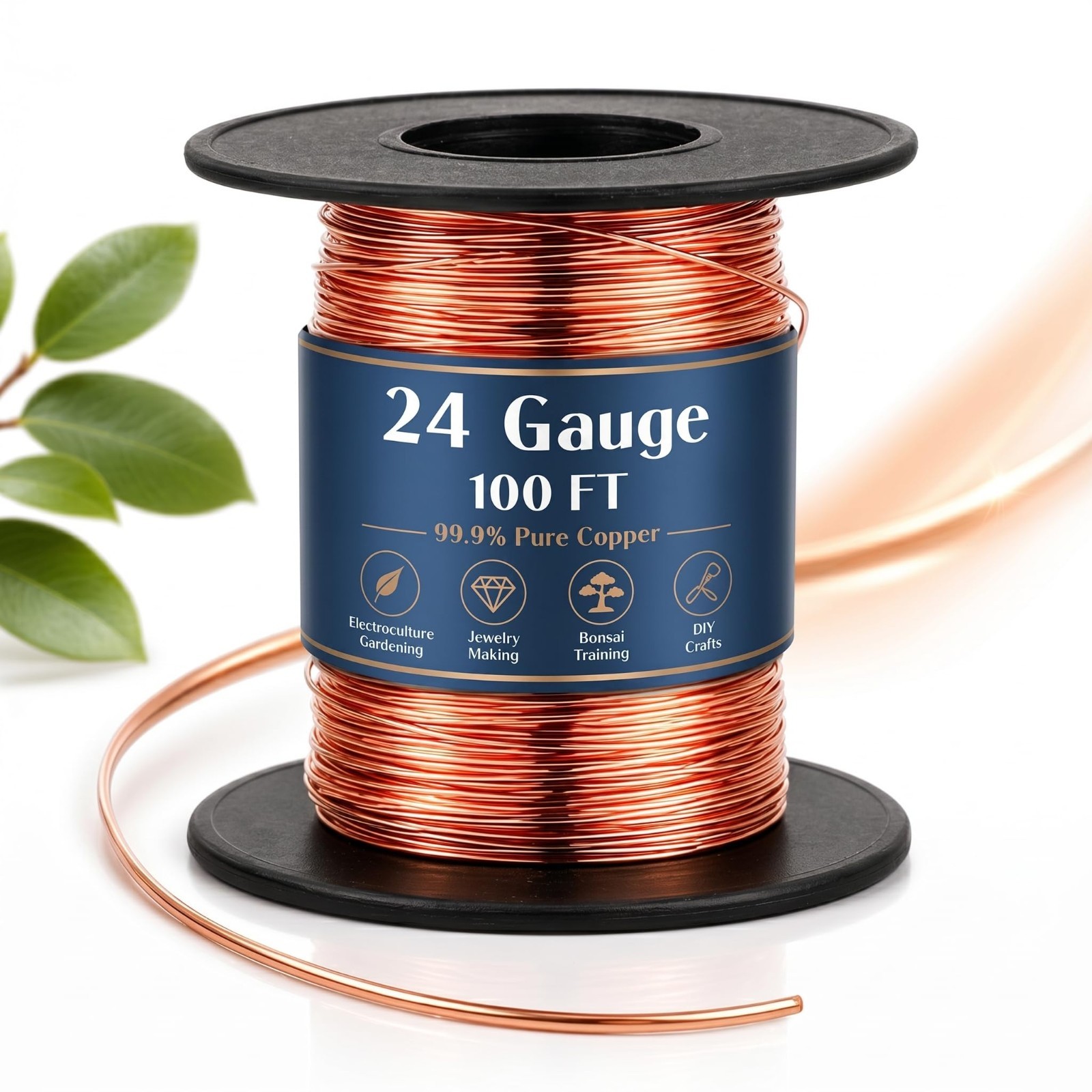 100ft 24 Gauge Copper Wire – Gardening, Electroculture, Jewelry Making, DIY Craf