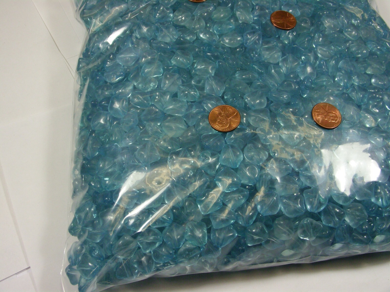 4 Pounds India Blue (7mm x 13mm x 15mm) Acrylic Beads Wholesale Bulk Lot (KD-7)