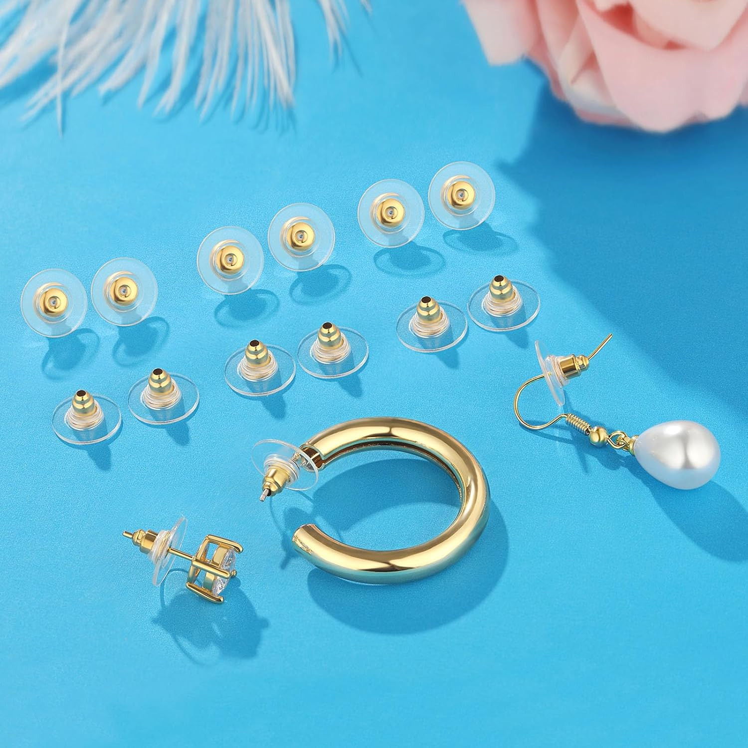100pcs Fishhook Earring Backs Replacements for Stus – Bullet Clutch Back Earr…