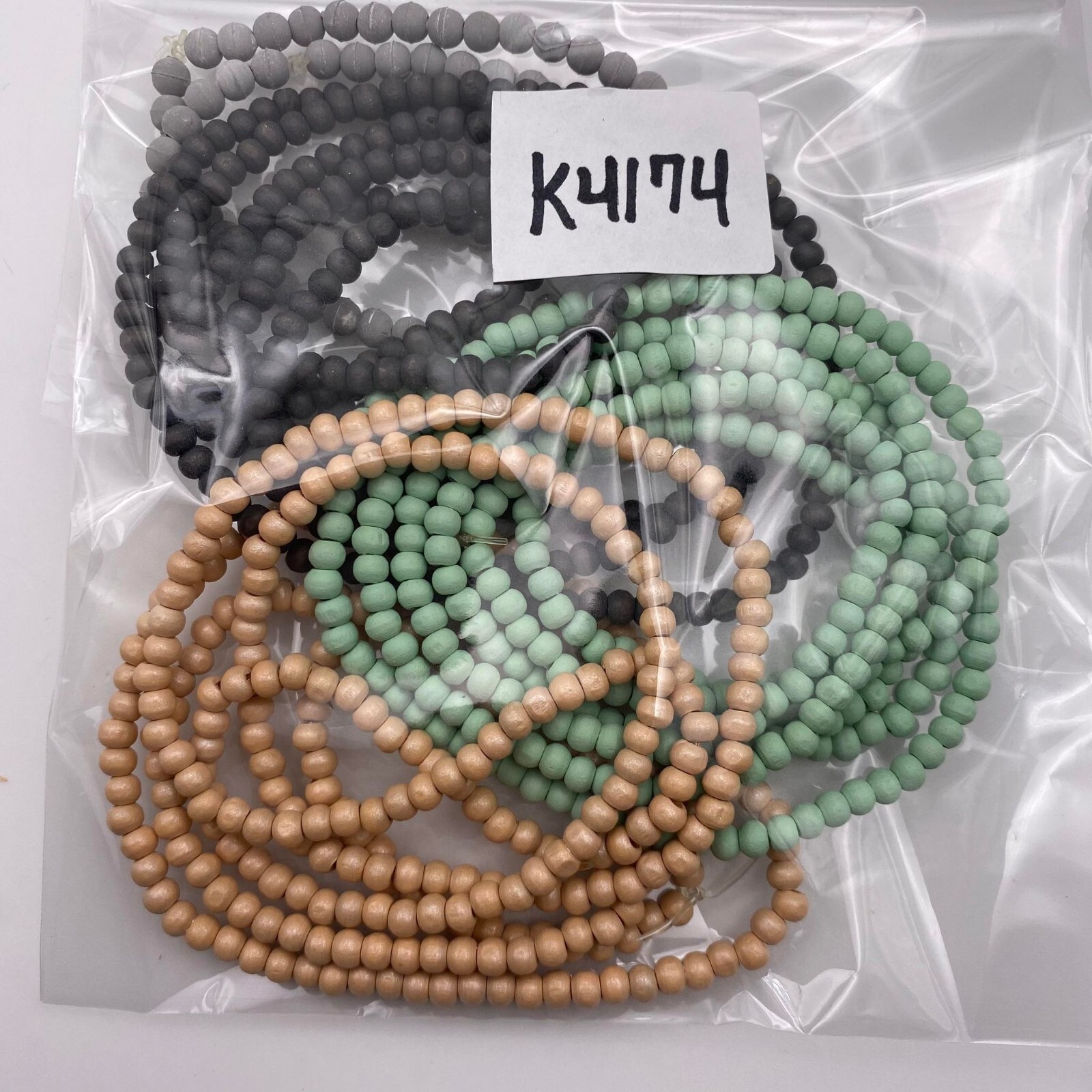 Round Wood Beads Wooden Mini Spacer Beads Beige, Green, Black, Gray DIY Crafts