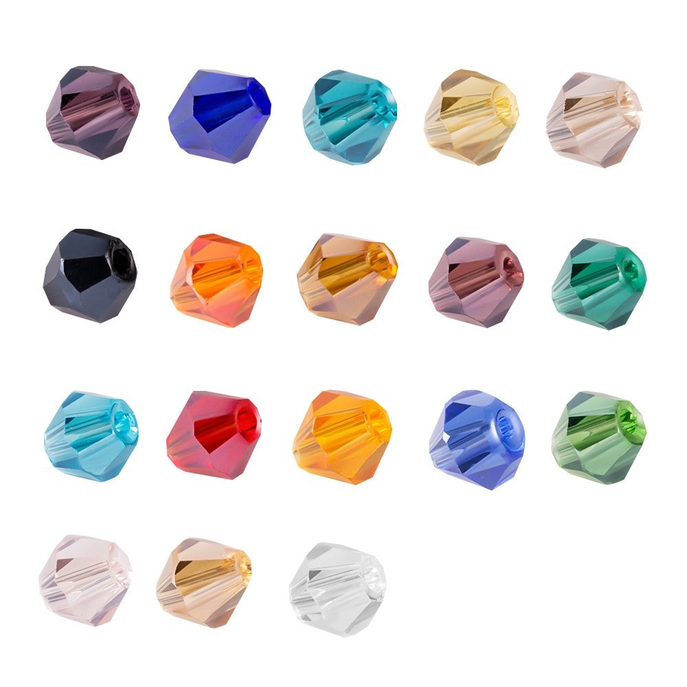Lot 1800Pcs Glass Bicone Beads 4Mm Crystal Beads Jewelry Making Supply for DIY P