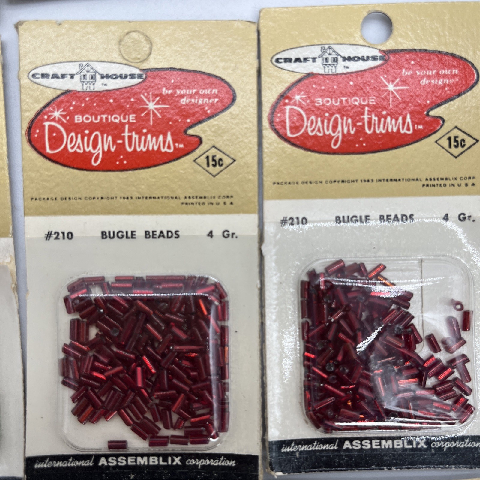 Craft House Boutique Design-trims Beads VTG 1963 Original Packaging 9 New 2 Open