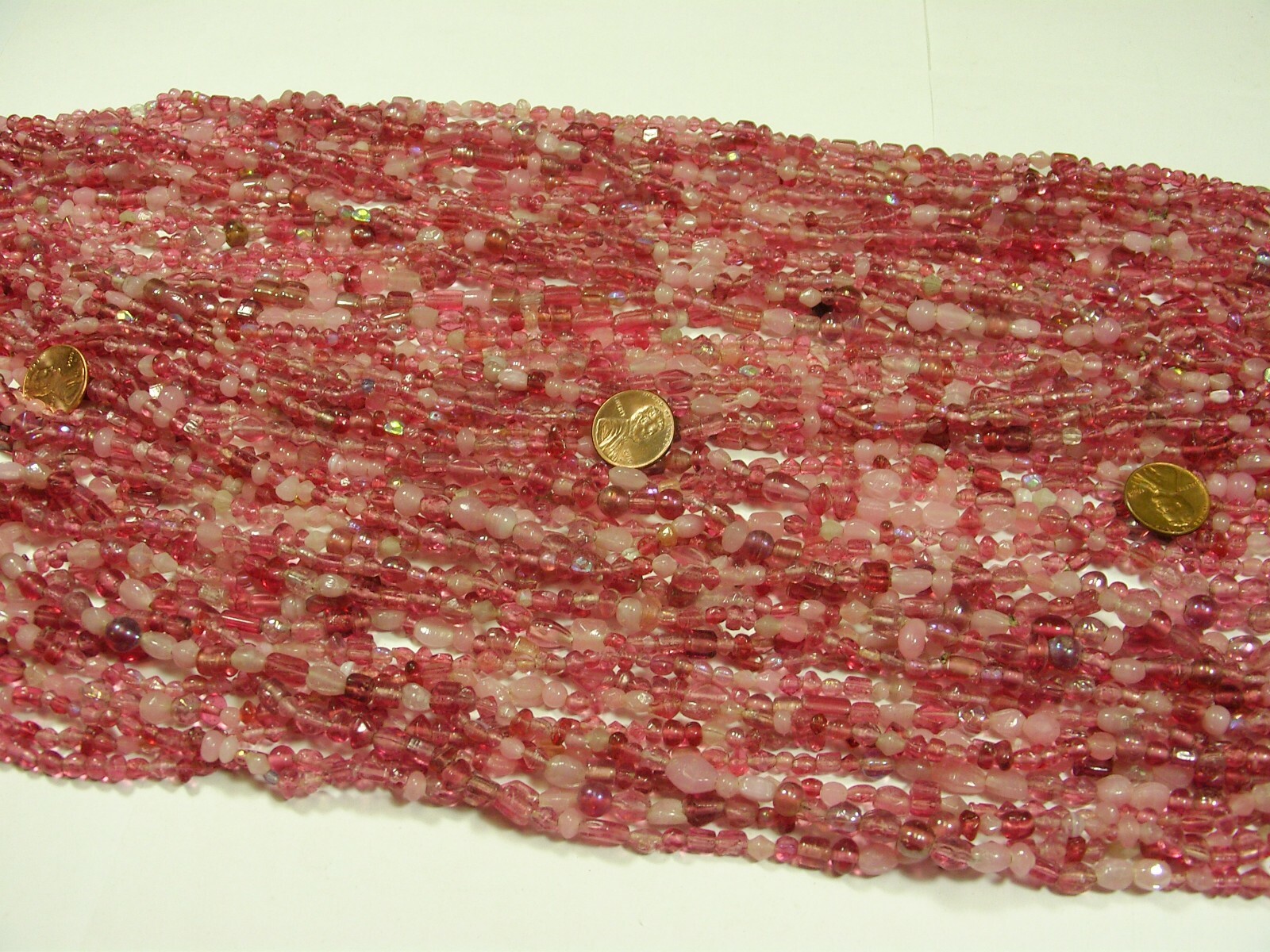 30 Strands 36″ India Handmade Assorted Color Glass Beads Wholesale Bulk (CT-48)