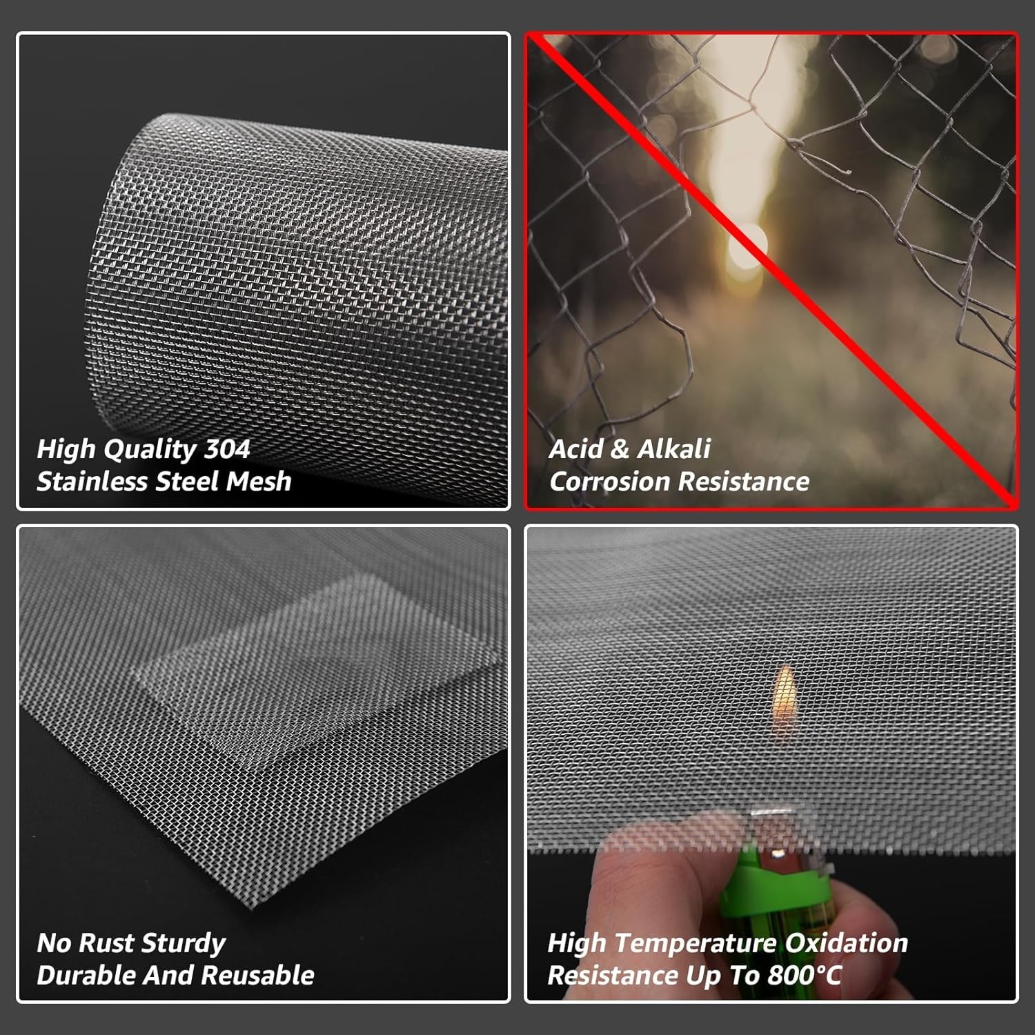 2 Pack 14″x11″ Crimped Stainless Steel Mesh – Durable and Versatile DIY Solution