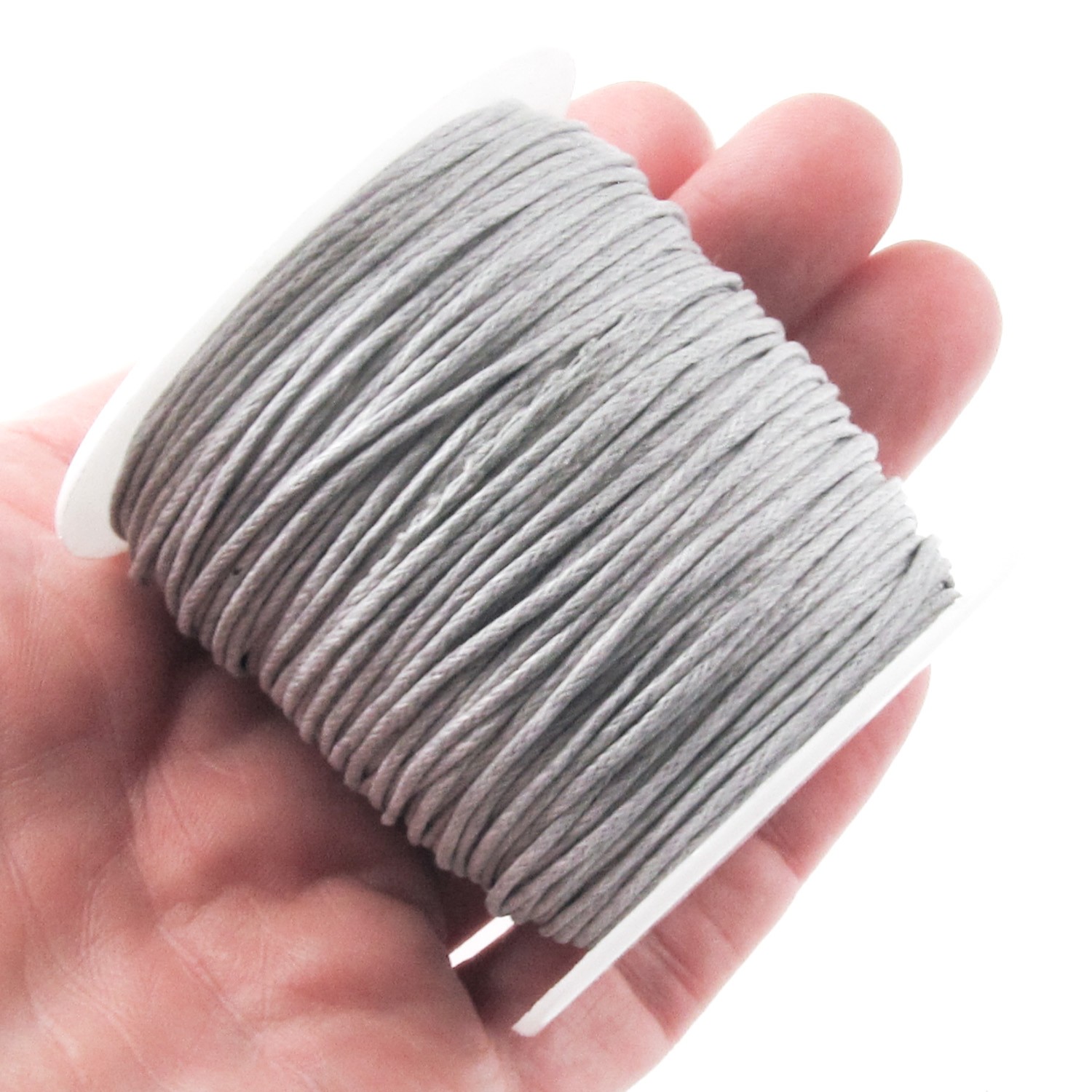 Light Gray 1mm Waxed Cotton Cord, 70 Meters, Macrame, Beading String