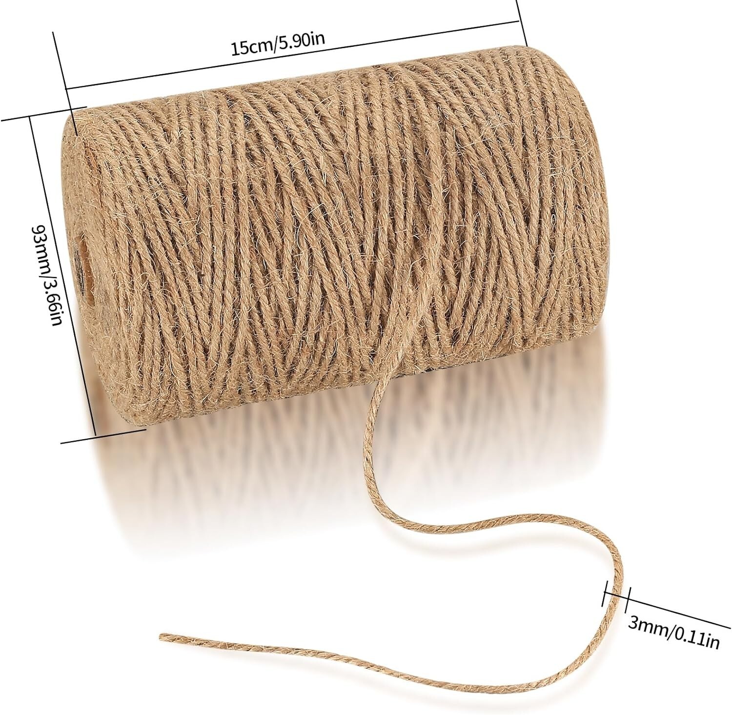 3mm Jute Rope, 656 Feet/200 m Jute Twine, Natural Hemp Rope, Heavy DutyJute …
