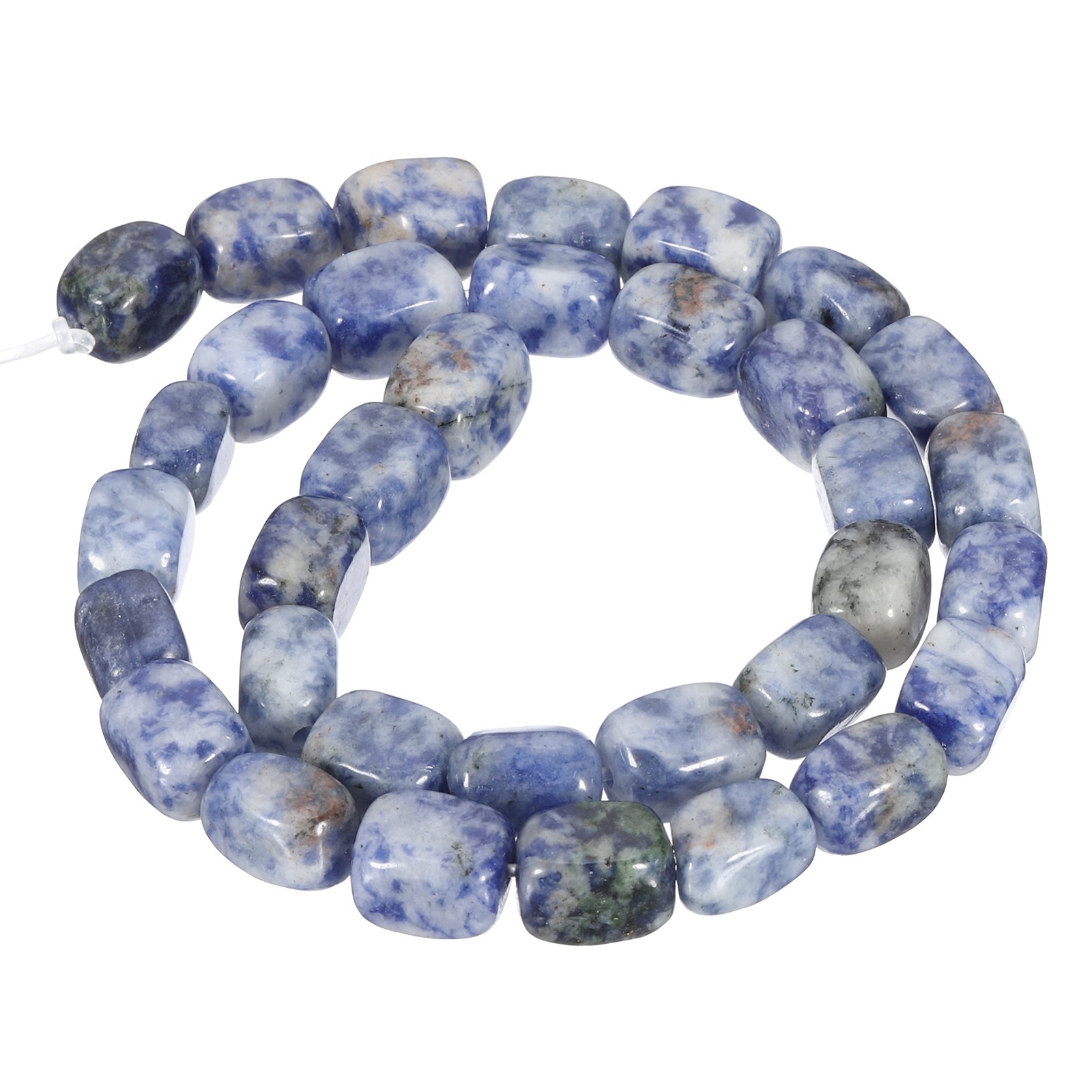 Natural Stone Gemstone Beads 15″ 12x8mm Cuboid Spacer Bead, Blue White