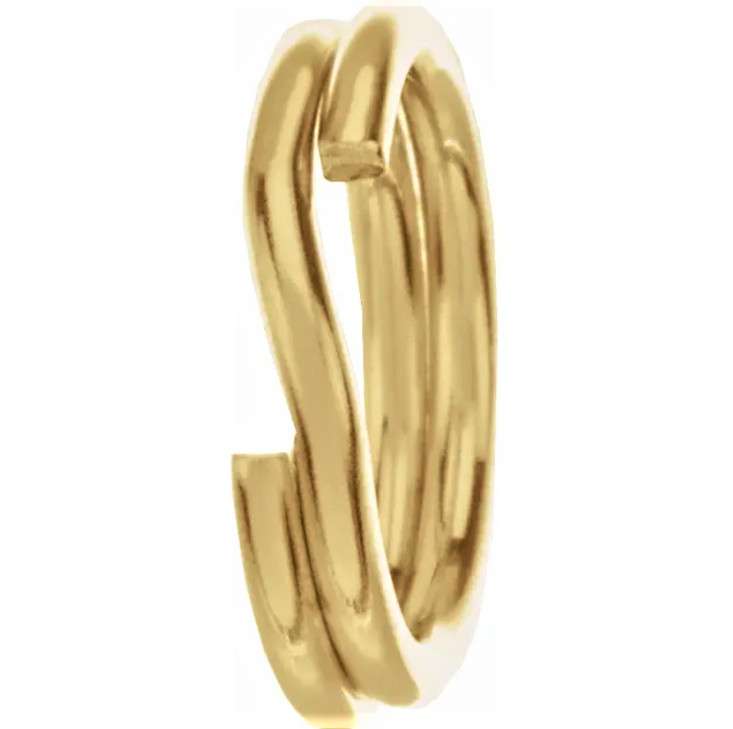 (10) TEN PACK 5mm OD 14k Yellow Gold Round Split Jump Ring Keychain Charm 4.9mm