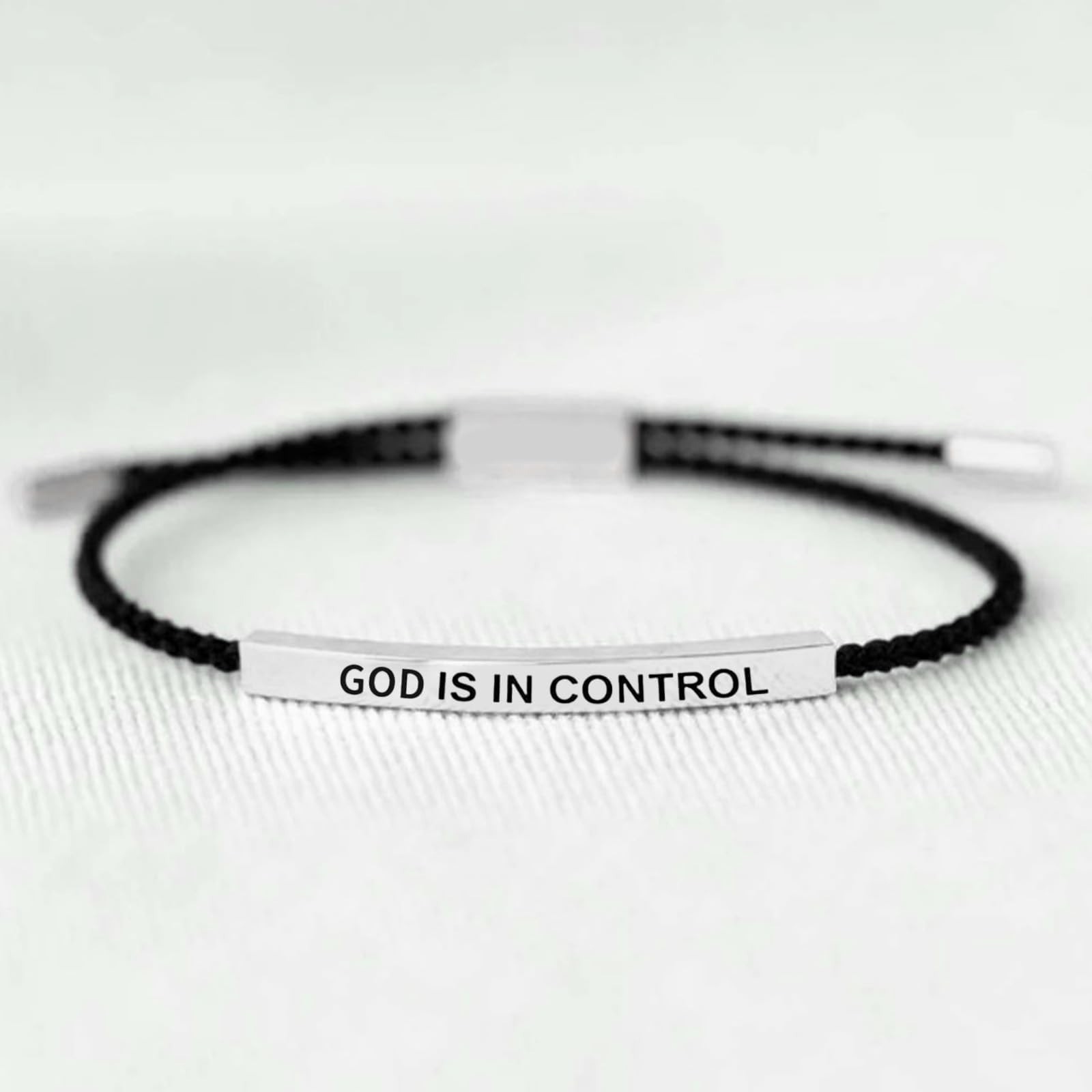 God is in Control Bracelet Inspirational Gifts for Women Braided String Tub – 01