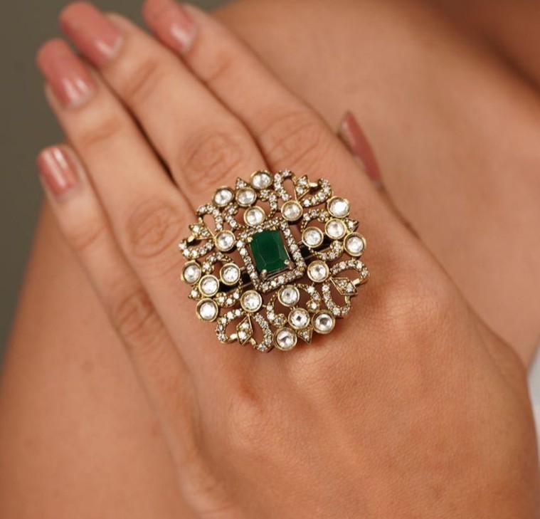 Polki Ring in Victorian Polish